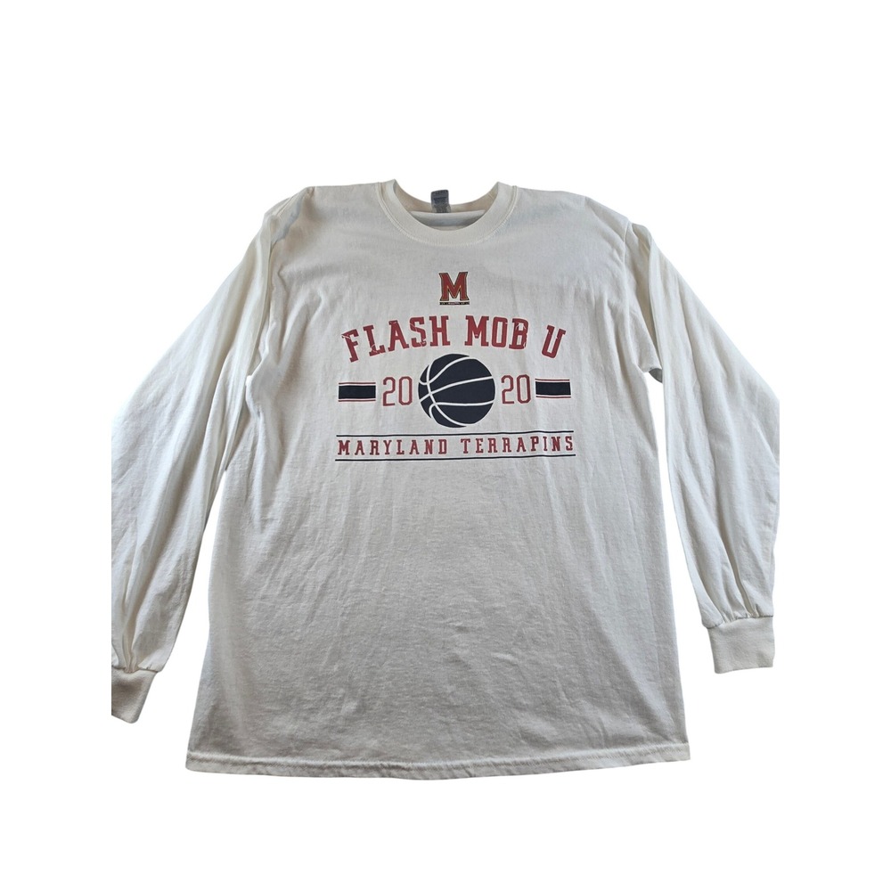 Gildan Maryland Terrapins Flash Mob U 2020 Long Sleeve Shirt White Large L